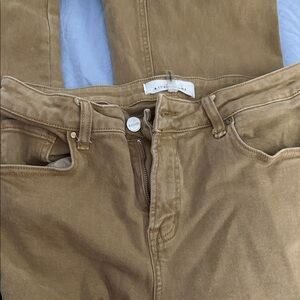 Risen Khaki/Tan Wide Leg Jeans